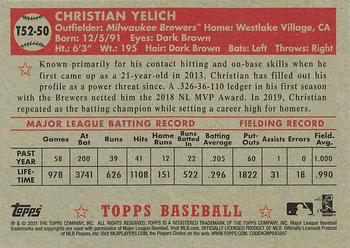 2021 Topps - 1952 Topps Redux #T52-50 Christian Yelich Back