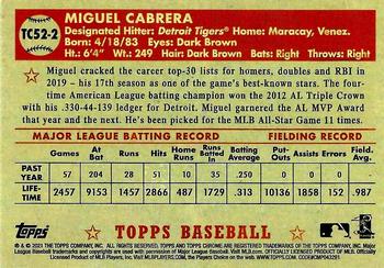 2021 Topps - 1952 Topps Redux Chrome #TC52-2 Miguel Cabrera Back