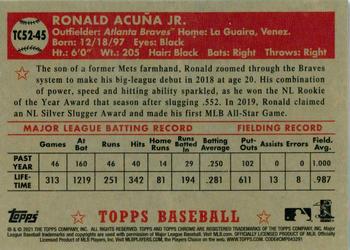 2021 Topps - 1952 Topps Redux Chrome #TC52-45 Ronald Acuña Jr. Back