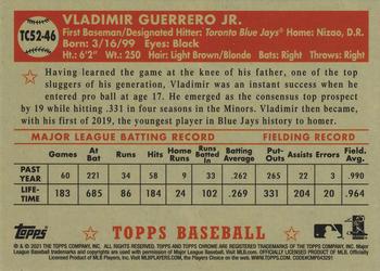 2021 Topps - 1952 Topps Redux Chrome #TC52-46 Vladimir Guerrero Jr. Back