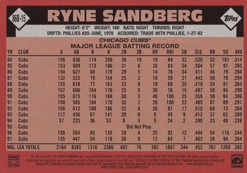 2021 Topps - 1986 Topps Baseball 35th Anniversary (Series One) #86B-15 Ryne Sandberg Back