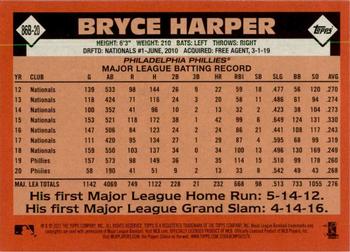 2021 Topps - 1986 Topps Baseball 35th Anniversary (Series One) #86B-20 Bryce Harper Back