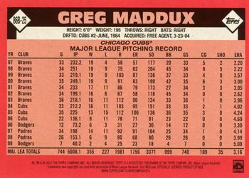 2021 Topps - 1986 Topps Baseball 35th Anniversary (Series One) #86B-25 Greg Maddux Back
