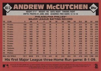 2021 Topps - 1986 Topps Baseball 35th Anniversary (Series One) #86B-32 Andrew McCutchen Back