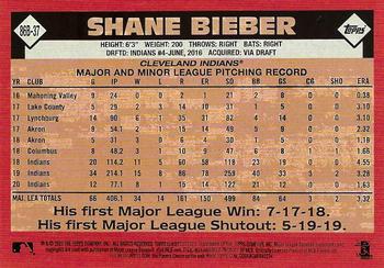 2021 Topps - 1986 Topps Baseball 35th Anniversary (Series One) #86B-37 Shane Bieber Back