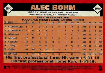 2021 Topps - 1986 Topps Baseball 35th Anniversary (Series One) #86B-43 Alec Bohm Back
