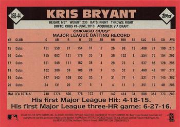 2021 Topps - 1986 Topps Baseball 35th Anniversary (Series One) #86B-44 Kris Bryant Back