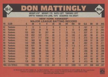 2021 Topps - 1986 Topps Baseball 35th Anniversary (Series One) #86B-47 Don Mattingly Back