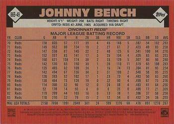 2021 Topps - 1986 Topps Baseball 35th Anniversary (Series One) #86B-49 Johnny Bench Back