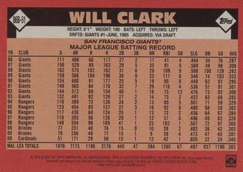 2021 Topps - 1986 Topps Baseball 35th Anniversary (Series One) #86B-51 Will Clark Back