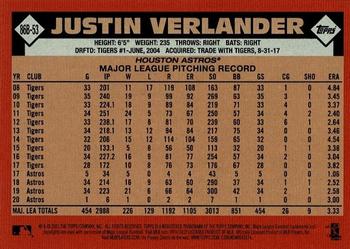 2021 Topps - 1986 Topps Baseball 35th Anniversary (Series One) #86B-53 Justin Verlander Back