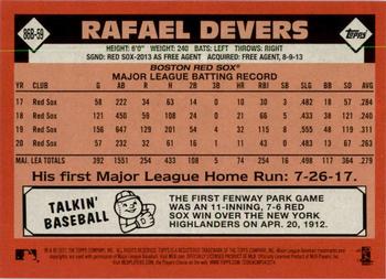 2021 Topps - 1986 Topps Baseball 35th Anniversary (Series One) #86B-59 Rafael Devers Back