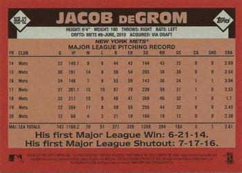 2021 Topps - 1986 Topps Baseball 35th Anniversary (Series One) #86B-62 Jacob deGrom Back
