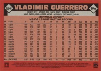 2021 Topps - 1986 Topps Baseball 35th Anniversary (Series One) #86B-68 Vladimir Guerrero Back