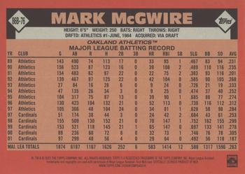 2021 Topps - 1986 Topps Baseball 35th Anniversary (Series One) #86B-76 Mark McGwire Back