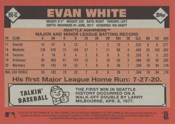 2021 Topps - 1986 Topps Baseball 35th Anniversary (Series One) #86B-82 Evan White Back