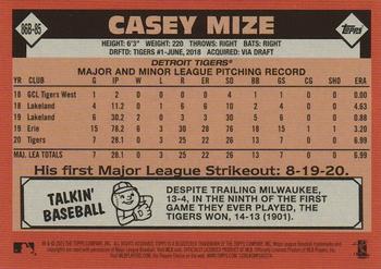 2021 Topps - 1986 Topps Baseball 35th Anniversary (Series One) #86B-85 Casey Mize Back