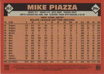 2021 Topps - 1986 Topps Baseball 35th Anniversary (Series One) #86B-87 Mike Piazza Back