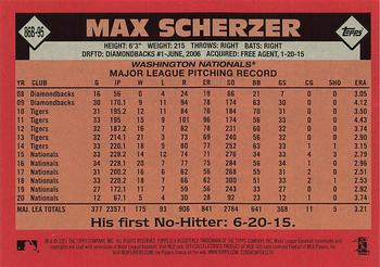 2021 Topps - 1986 Topps Baseball 35th Anniversary (Series One) #86B-95 Max Scherzer Back