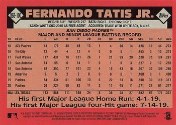 2021 Topps - 1986 Topps Baseball 35th Anniversary (Series One) #86B-100 Fernando Tatis Jr. Back