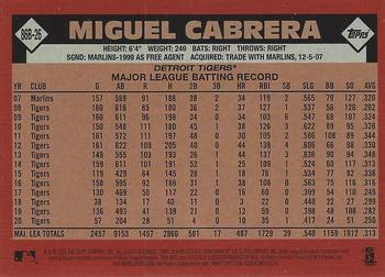2021 Topps - 1986 Topps Baseball 35th Anniversary Blue (Series One) #86B-26 Miguel Cabrera Back