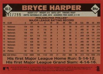 2021 Topps - 1986 Topps Baseball 35th Anniversary Black (Series One) #86B-20 Bryce Harper Back