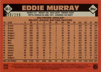 2021 Topps - 1986 Topps Baseball 35th Anniversary Black (Series One) #86B-23 Eddie Murray Back