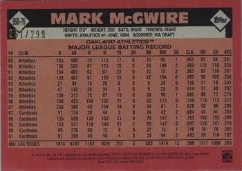 2021 Topps - 1986 Topps Baseball 35th Anniversary Black (Series One) #86B-76 Mark McGwire Back