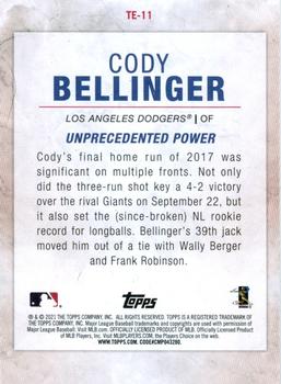 2021 Topps - Cody Bellinger Highlights #TE-11 Cody Bellinger Back
