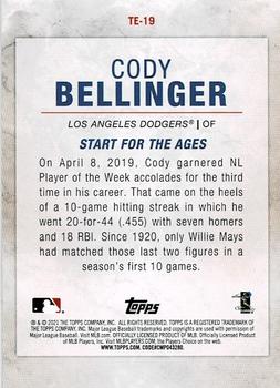 2021 Topps - Cody Bellinger Highlights #TE-19 Cody Bellinger Back