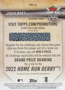 2021 Topps - Home Run Challenge (Series One) #HRC-6 Javier Baez Back
