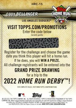 2021 Topps - Home Run Challenge (Series One) #HRC-15 Cody Bellinger Back