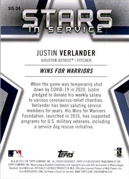 2021 Topps - Stars in Service #SIS-24 Justin Verlander Back