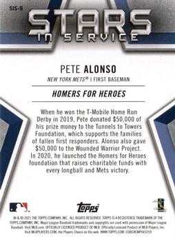 2021 Topps - Stars in Service Blue #SIS-9 Pete Alonso Back