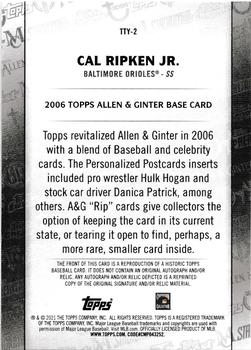 2021 Topps - Topps Through the Years #TTY-2 Cal Ripken Jr. Back