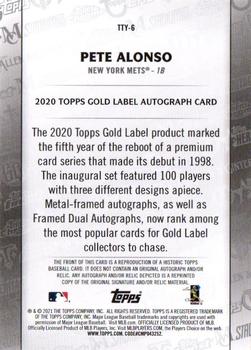 2021 Topps - Topps Through the Years #TTY-6 Pete Alonso Back