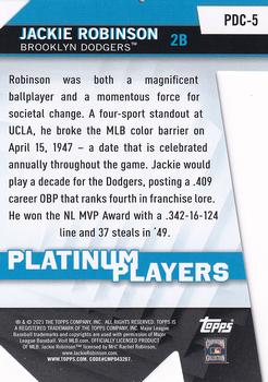 2021 Topps - Platinum Players Die Cut #PDC-5 Jackie Robinson Back