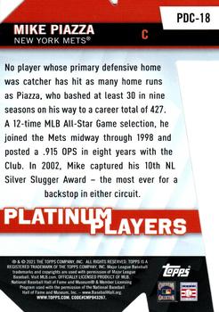 2021 Topps - Platinum Players Die Cut #PDC-18 Mike Piazza Back