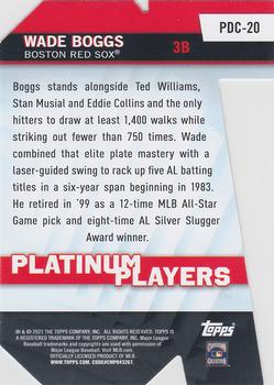 2021 Topps - Platinum Players Die Cut #PDC-20 Wade Boggs Back