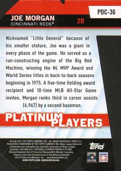 2021 Topps - Platinum Players Die Cut #PDC-36 Joe Morgan Back