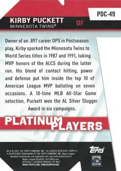 2021 Topps - Platinum Players Die Cut Blue #PDC-49 Kirby Puckett Back