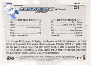2021 Topps - Rainbow Foil #201 Los Angeles Dodgers Back