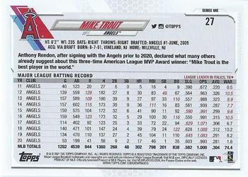 2021 Topps - Gold Foil #27 Mike Trout Back