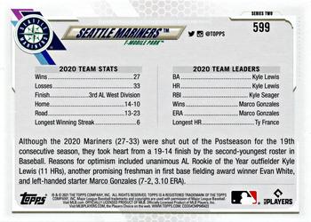 2021 Topps - Gold Foil #599 Seattle Mariners Back