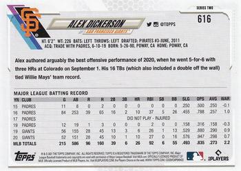 2021 Topps - Gold Foil #616 Alex Dickerson Back