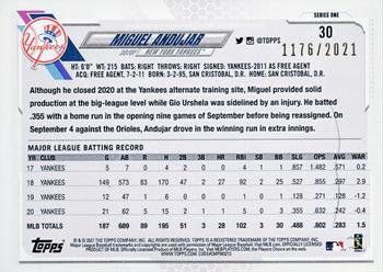 2021 Topps - Gold #30 Miguel Andujar Back
