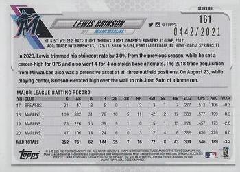 2021 Topps - Gold #161 Lewis Brinson Back