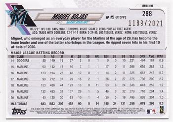 2021 Topps - Gold #288 Miguel Rojas Back