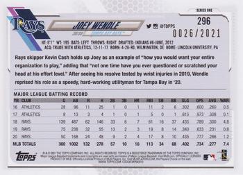 2021 Topps - Gold #296 Joey Wendle Back