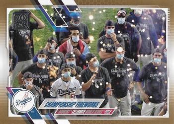 2021 Topps - Gold #490 Championship Fireworks Front